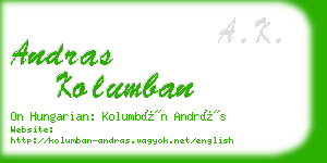 andras kolumban business card